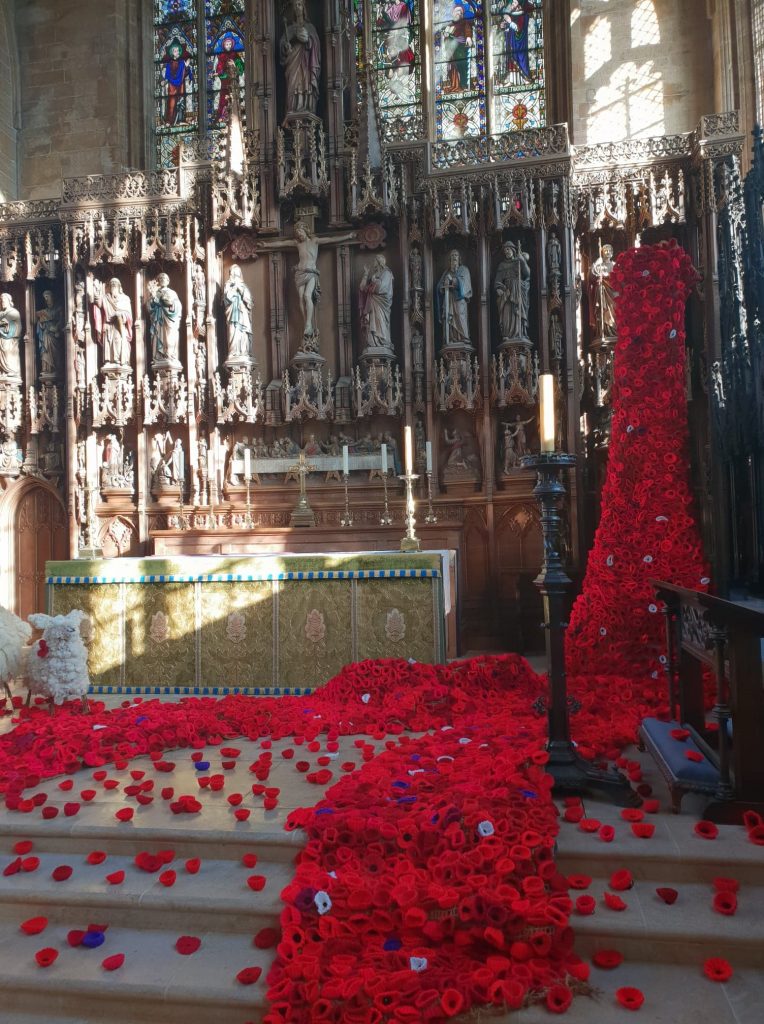 St Botolph’s Church Hand Woven Roses on the Alter
